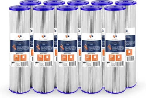 Miniatura 11 de Aquaboon Cartucho de filtro de agua de sedimento plisado para toda la casa, 1 micrón, repuesto de filtro de pozo de 20 x 4.5 pulgadas, compatible