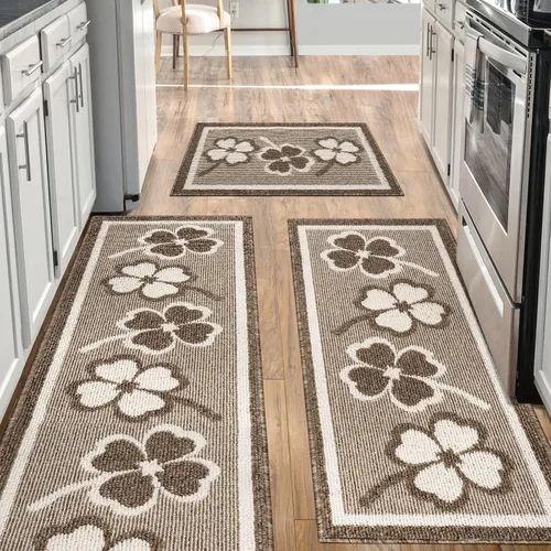 Miniatura 8 de Juego de 3 alfombras de cocina antideslizantes para piso, alfombra de cocina súper absorbente, tapetes de cocina lavables para cocina, baño, piso