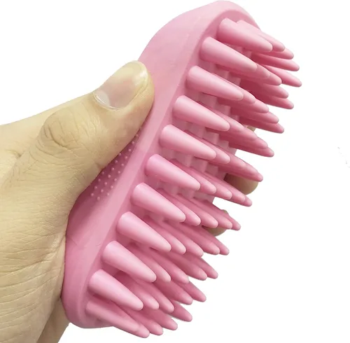 Miniatura 3 de Cepillo de silicona para mascotas con champú para mascotas con pelo largo y corto, mascotas medianas y grandes, perros y gatos, cepillo de ducha