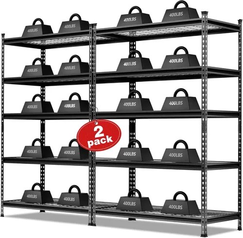 Miniatura 17 de WORKPRO Estantería de almacenamiento de metal de 5 niveles, 48 pulgadas de ancho x 24 pulgadas de profundidad x 72 pulgadas de alto, estante