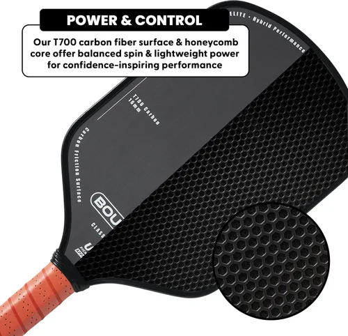 Miniatura 4 de Boulder Carbon Fiber Pickleball Paddle T700 Carbon Fiber USAPA Approved, with Honeycomb Polymer Core Pickleball Racket for Beginner &