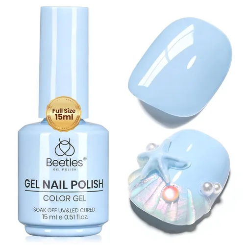 Miniatura 95 de Beetles - Esmalte de uñas de gel verde luminoso que brilla en la oscuridad, esmalte de uñas de gel que se absorbe con lámpara LED UV, arte de uñas
