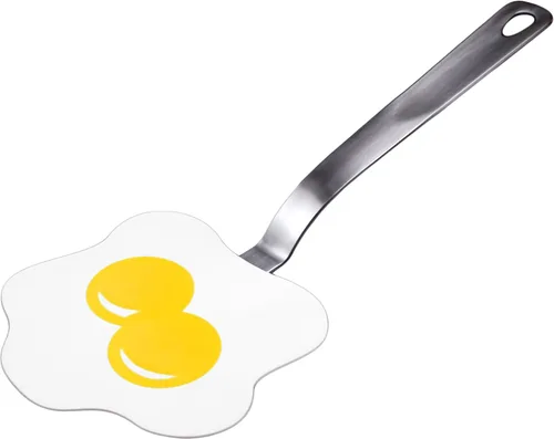 Miniatura 4 de Tovolo Spatulart Espátula de nylon flexible con cara sonriente, utensilio de cocina moldeado con silicona, mango de acero resistente, seguro