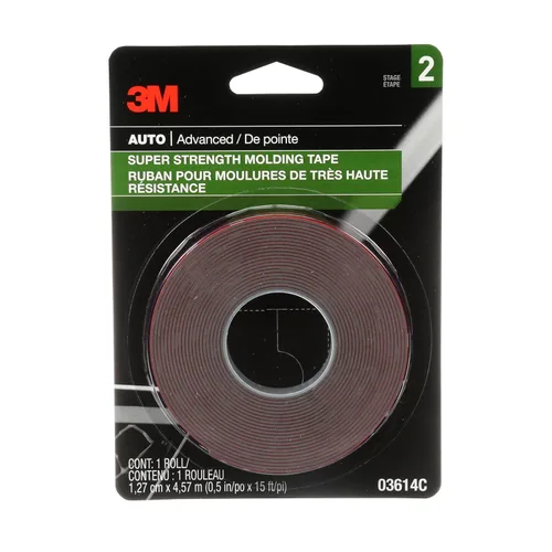 Miniatura 2 de 3M Scotch-Mount Cinta de moldura automotriz, adhesivo de doble cara súper resistente, 1/2 pulgada x 15 pies por rollo (paquete de 2) – para molduras