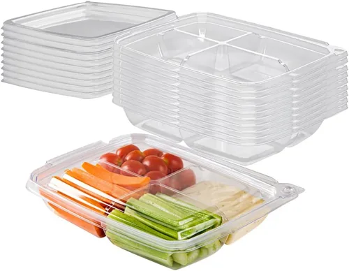 Miniatura 19 de Restaurantware Tamper Tek - Recipientes rectangulares para llevar de 11 onzas, 100 recipientes duraderos de plástico transparente congelable a