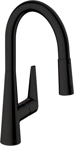 Miniatura 5 de hansgrohe Talis S 72813341 - Grifo de cocina de arco alto, grifo para fregadero de cocina, cabezal rociador de acoplamiento magnético, cromo negro