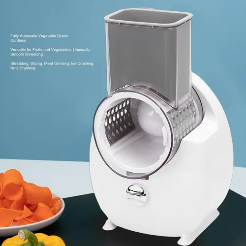 Miniatura 2 de Fockety Rallador eléctrico de queso, rallador eléctrico giratorio recargable, triturador eléctrico con 4 cortadores reemplazables para queso