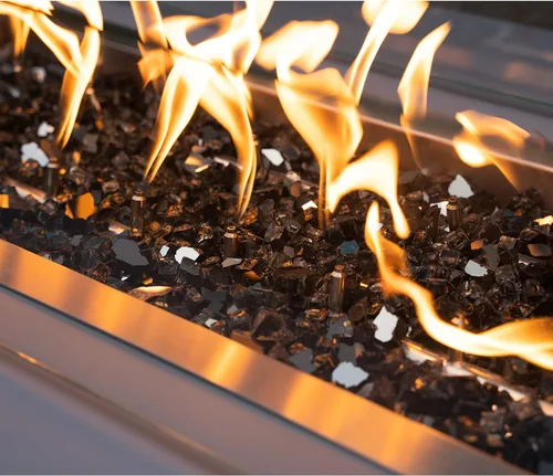 Miniatura 46 de Stanbroil - Vidrio de fuego de 10 libras – Cristal de fuego templado reflectante de 1/2 pulgada para chimenea de hoguera, azul Pacífico reflectante