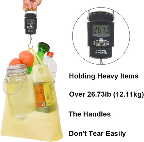 Miniatura 5 de LazyMe Bolsas de plástico para camisetas, bolsas de plástico con asas a granel para compras de comestibles y al por menor, bolsas de plástico