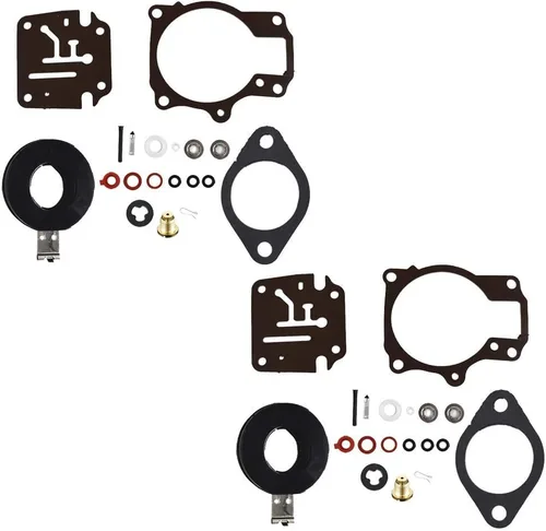 labwork Paquete de 2 kit de reparación de carburador con flotador de repuesto para Johnson Evinrude 18 20 25 28 30 35 40 45 48 50 55 60 65 70 75hp