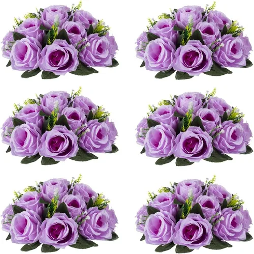 Miniatura 55 de Centros de mesa de flores para mesas de boda: decoraciones de mesa de Halloween, bolas de flores negras, centros de mesa para compromiso, ceremonia