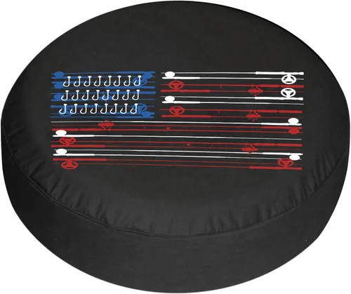 Miniatura 7 de Cubierta de neumático de repuesto para remolque, cañas de pescar, bandera estadounidense, cubiertas de neumáticos remolcables, resistentes a