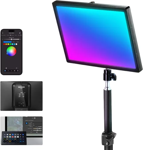 Miniatura 11 de NEEWER 25W 12.9" Luz Clave de Transmisión con Soporte de Escritorio/Control Remoto 2.4G/Transmisor USB, Control de APP para PC/Mac 2300Lx/0.5m