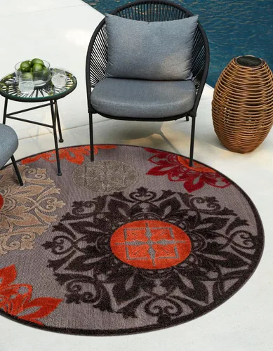 Miniatura 9 de Unique Loom Outdoor Modern Collection - Alfombra rectangular de 2 x 3 pies 1 pulgada, color marrón y naranja