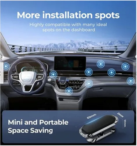 Miniatura 5 de Soporte magnético para teléfono de coche, 2 unidades, rotación de 360°, apto para teléfonos inteligentes generales