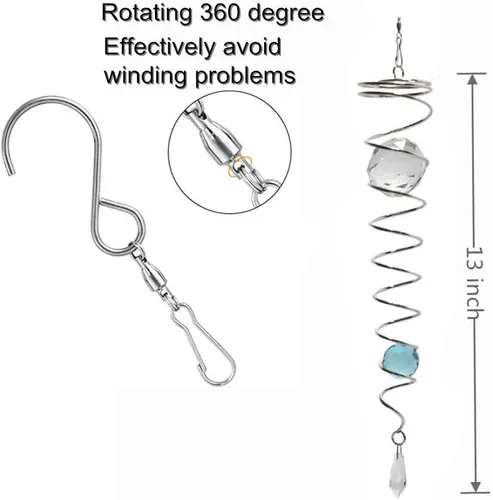 Miniatura 3 de Bola de observación en espiral con cola giratoria de viento StabilizeGr, decoración de interiores y exteriores, bola de cristal de acero inoxidable