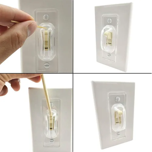 Miniatura 3 de Protector de interruptor de luz, paquete de 6, bloqueo de interruptor de luz transparente, protector de cubierta de interruptor de luz a prueba
