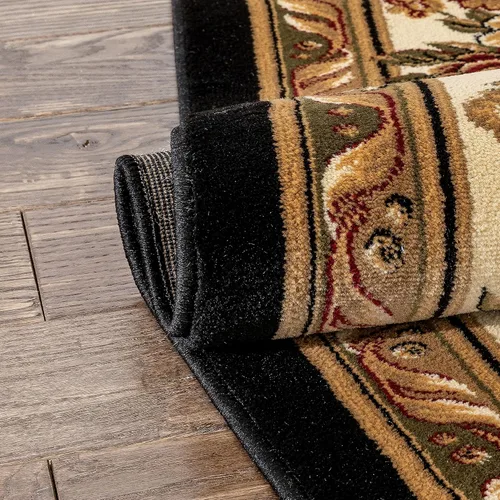 Miniatura 6 de Alfombra de pastoral con medallón de tejido suave y grueso, estilo europeo, con diseño floral y tradicional, fácil de limpiar, moderna, clásica
