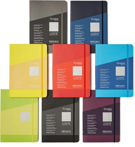 Miniatura 10 de Fabriano Ecoqua Plus - Cuaderno encuadernado con puntadas, 3.5 x 5.5 pulgadas, punteado, negro