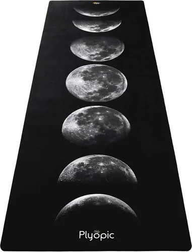 Plyopic. Tapete de yoga todo en uno, combo de tapete de lujo con agarre para el sudor, ideal para yoga, yoga caliente, bikram, pilates, Moons