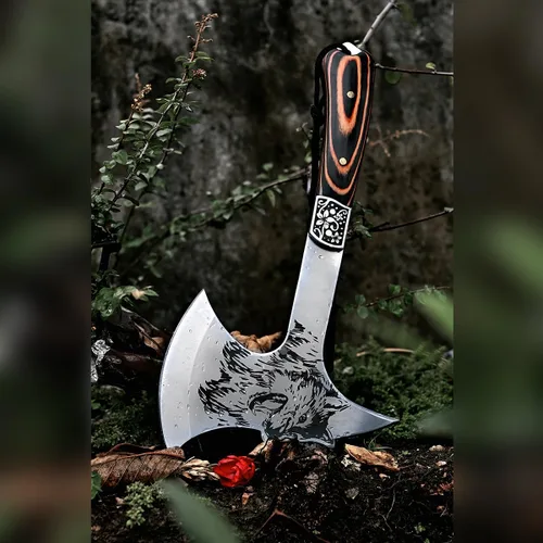 Miniatura 5 de Camping Hatchet Overall 8.5in w/4in Blade, Compact Camp Axe Stainless Steel Blade and Comfortable Wooden Grip, Outdoor Hunting Survival Hiking