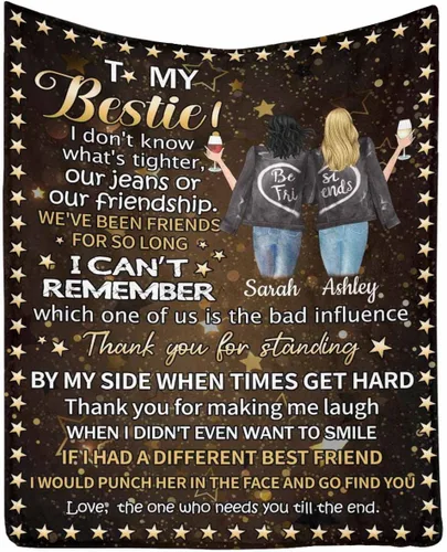 Miniatura 15 de Regalos de cumpleaños para mujeres, manta de amistad personalizada con tus fotos, manta personalizada con mis propias imágenes para hermanas