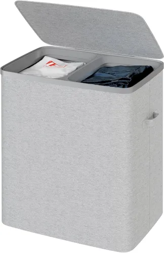 Miniatura 10 de Whitmor Organizador de ropa sucia, cesta de lavandería de 92 litros con estante y 2 bolsas extraíbles, 2 x 12.1 galones (46 litros), 28.8 x 13 x
