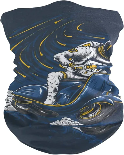 Bandanna for Men Women Seamless Balaclava - Astronauta Riding Motorcycle Neck Gaiter Sun Dust Wind Protection Headband for Sports Outdoor Running