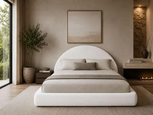 Miniatura 22 de Cama redonda – Funda lavable con cremallera – Espuma suave tapizada de lino – Modular minimalista moderno – Media luna – Se vende por separado