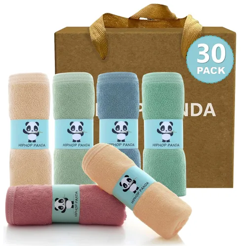 Miniatura 39 de HIPHOP PANDA Toallitas para bebé, rayón hecho de bambú - 2 capas ultra suaves y absorbentes, toalla facial de baño para recién nacidos - toallitas