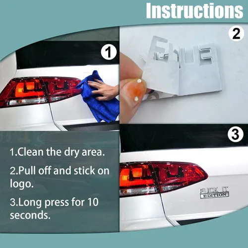 Miniatura 4 de 2 calcomanías de material metálico con letras 3D de emblema de automóvil, edición Fuck-IT, repuesto de calcomanías de emblema de maletero