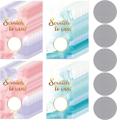 Miniatura 8 de Outus 100 Piezas Certificados de Regalo Tarjetas para Rascar para Pequeñas Empresas Tarjetas de Regalo Personalizadas en Blanco para Vacaciones