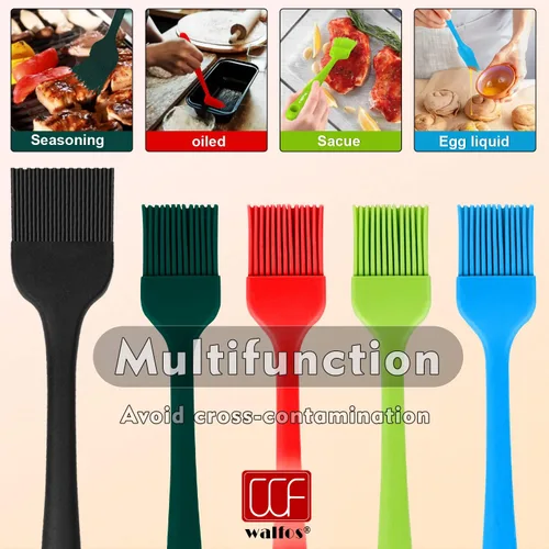 Miniatura 7 de Walfos Juego de 5 cepillos de silicona para repostería, resistentes al calor, perfectos para hornear, parrilla de barbacoa, cocina de cocina, núcleo