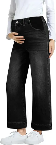 Miniatura 10 de BLENCOT - Pantalones de maternidad para mujer de cintura alta, pierna ancha y elástica de mezclilla, ropa de embarazo