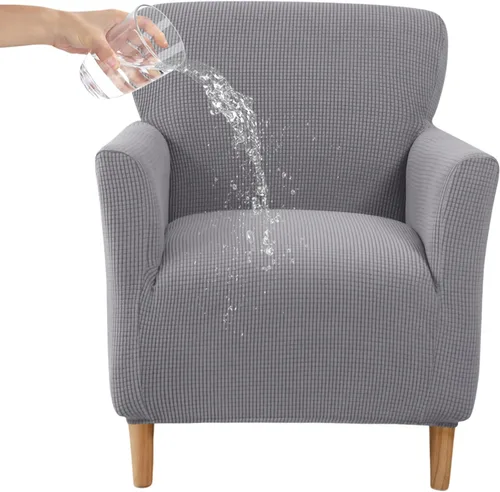 Miniatura 33 de CRFATOP - Funda elástica para sillón de mediados de siglo moderno de 1 pieza, fundas de silla de acento de jacquard con brazos, fundas de silla