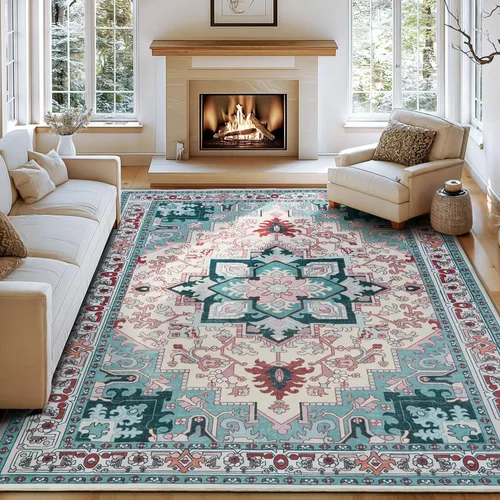 Miniatura 59 de Lofus 8x10 Alfombras de área para sala de estar, alfombra de área lavable, alfombras para dormitorio, cocina, alfombra vintage boho, alfombra suave