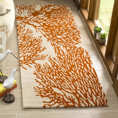 Miniatura 10 de SAFAVIEH Bella Collection BEL115B - Alfombra de lana de primera calidad hecha a mano de 6 x 9 pies, color beige y terracota Beige/Terracota