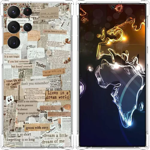 Miniatura 54 de Funda estética de collage para Samsung Galaxy S23 Ultra, patrón de citas positivas, funda de TPU suave de moda compatible con Galaxy S23 Ultra