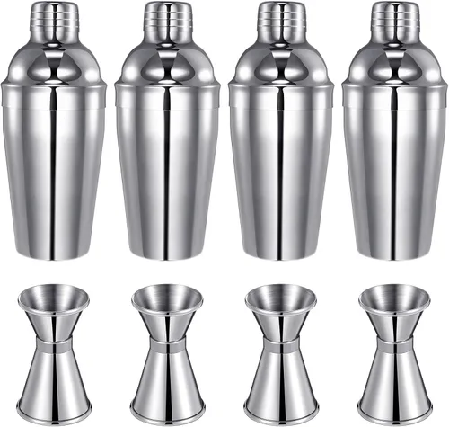 Umigy Juego de coctelera de Martini, mezclador de Martini de acero inoxidable con colador y doble jigger de medición para bar, fiesta, uso doméstico