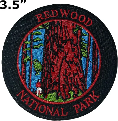 Miniatura 2 de Redwood Forest National Park - Parche bordado de 3.5 pulgadas, para planchar o coser, decorativo, recuerdo de vacaciones, viajes, apliques, pasear