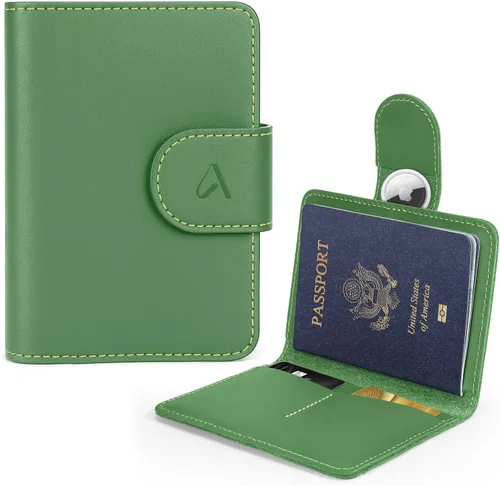 Miniatura 8 de ALLIVE Soporte para pasaporte para viajes, soporte para pasaporte Rfid para mujeres y hombres, funda de pasaporte de cuero genuino para viaje