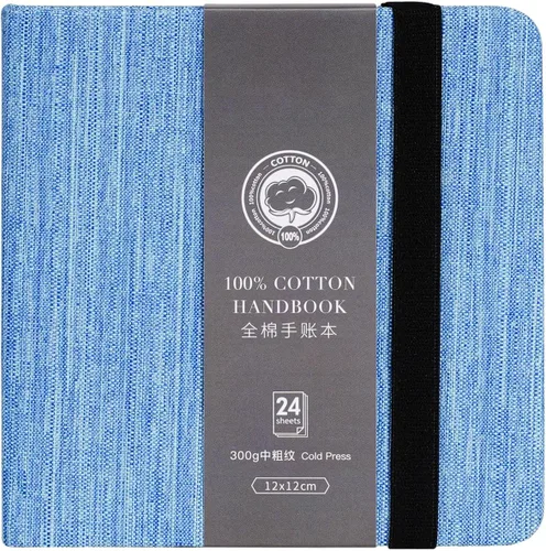 Cuaderno de acuarela cuadrado Lightwish, 100% algodón, 300 g/m²/140 lb, sin ácidos, libro de bocetos de acuarela prensado en frío de 24 hojas para