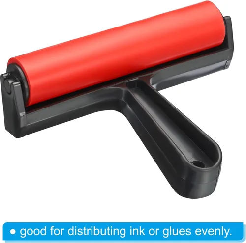 Miniatura 3 de PATIKIL Rodillo de goma de 6 pulgadas, herramientas de rodillo de goma dura antideslizante para papel tapiz, manualidades, impresión, tinta