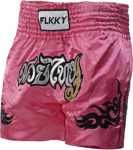 Miniatura 4 de FLKKY Muay Thai - Pantalones cortos de boxeo para hombres y mujeres, de alta calidad, para entrenamiento de artes marciales, gimnasio, boxeo