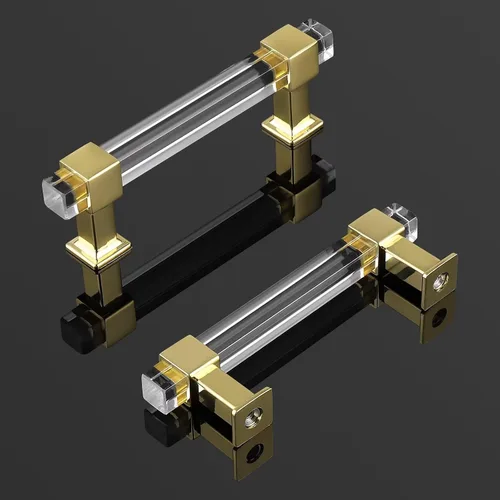 Miniatura 2 de Paquete de 5 tiradores de gabinete ajustables con centro de agujero de 3-1/2 pulgadas, tiradores cuadrados para cajones con base de aleación de zinc