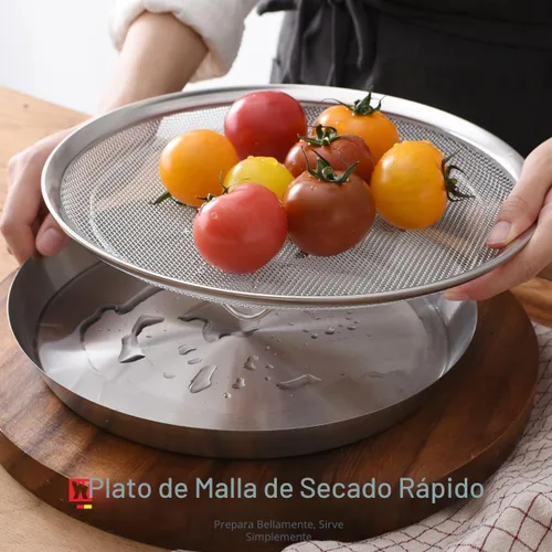 Miniatura 7 de WAGENSTEIGER Juego de bandejas de malla de acero inoxidable con bandeja de goteo, cesta y bandeja para freidora de aire, colador de cocina, colador