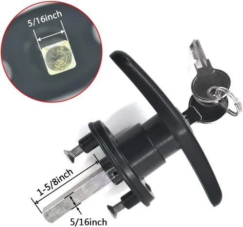 Miniatura 3 de Mango en T con Cerradura para Tapa de Camioneta Pickup Carcasa de Camper - con 2 Llaves para la Mayoría de Marcas de Tapas de Camionetas, Toppers