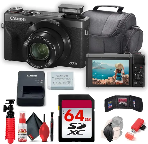 Miniatura 10 de Canon PowerShot G7 X Mark III cámara digital (plata) (3638C001) + tarjeta de memoria de 64 GB + lector de tarjeta + estuche + trípode flexible +