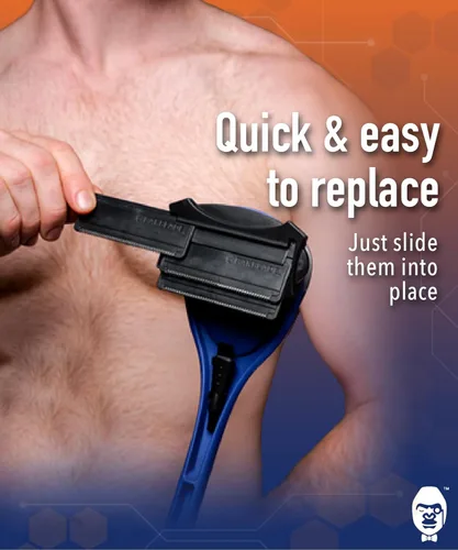 Miniatura 4 de baKblade 2.0 Cartuchos de repuesto para afeitadora de cabello corporal 2.0, afeitadoras 2.0 Elite - Tecnología Dryglide (12 navajas incluidas)