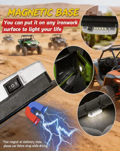 Miniatura 7 de Luz de techo interior para UTV, ANGU-OFFROAD Luz LED universal para montaje en barra antivuelco para luces de cúpula UTV, luces de jaula de utilidad